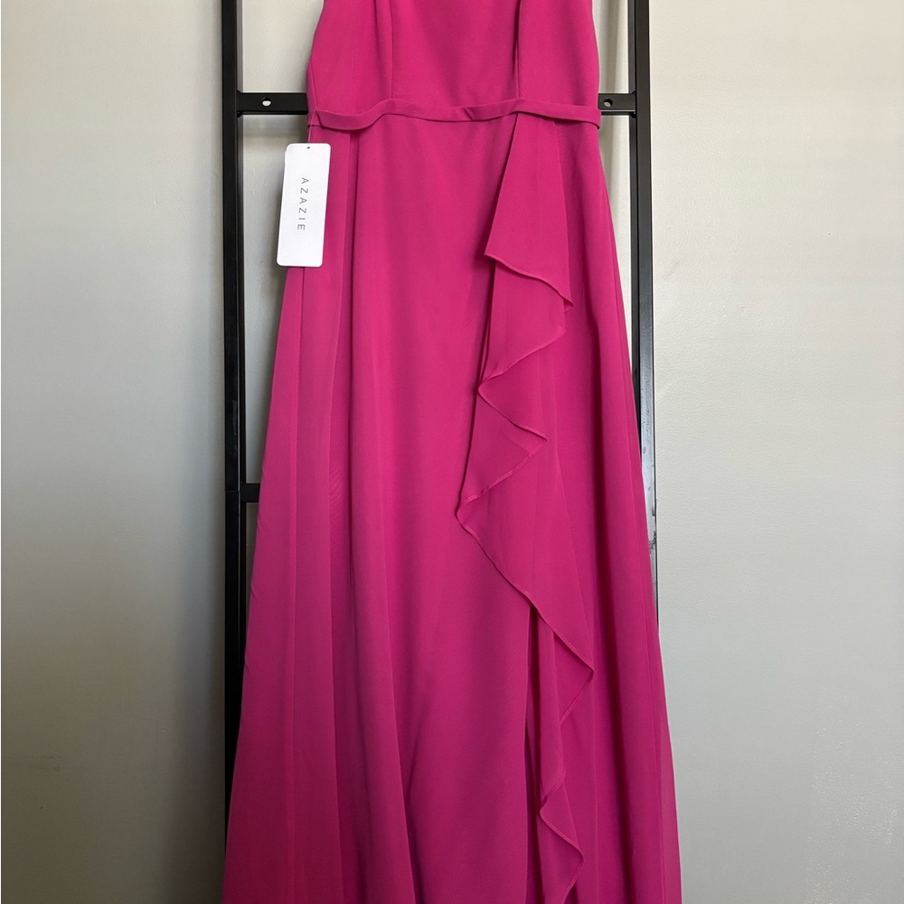 Azazie Fuchsia Strapless Gown